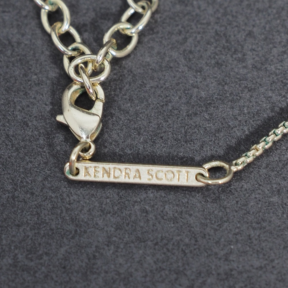 Kendra Scott Elliot Necklace Gold Tone Bar Pendant Pave Delicate Minimalist Chic - Picture 3 of 9
